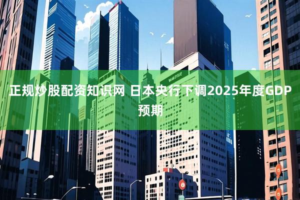 正规炒股配资知识网 日本央行下调2025年度GDP预期