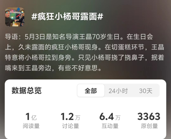 专业炒股配资网站 时隔八个月，疯狂小杨哥露面！近期旗下多家公司拟注销