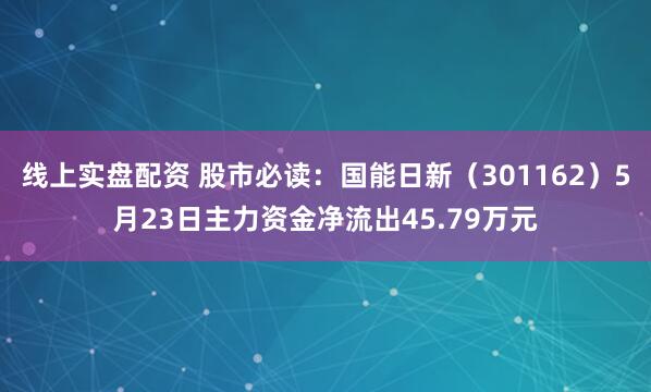 线上实盘配资 股市必读：国能日新（301162）5月23日主力资金净流出45.79万元